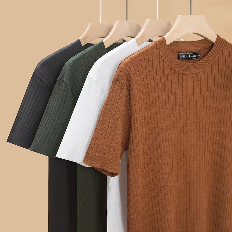 夏季轻熟风新款时尚韩版polo衫撞色短袖t恤男士拼色冰丝体恤上衣