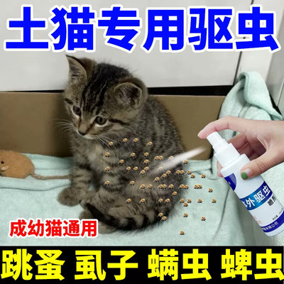 土猫驱虫专用体外喷雾去跳蚤虱子狸花猫幼猫小猫驱虫除蚤喷雾非药