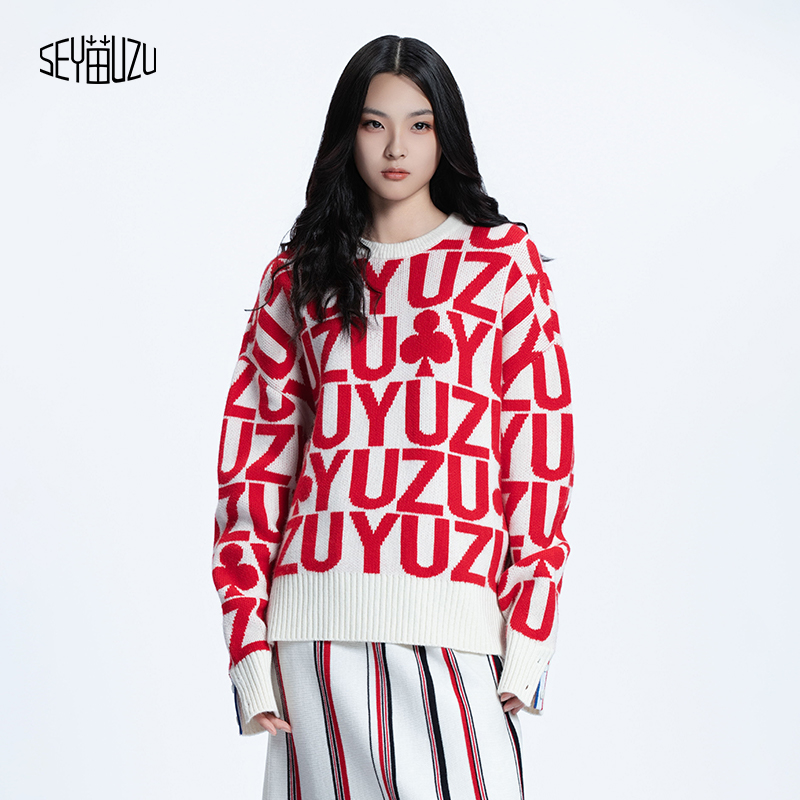 雨竹苗圆领宽松针织衫冬季内搭