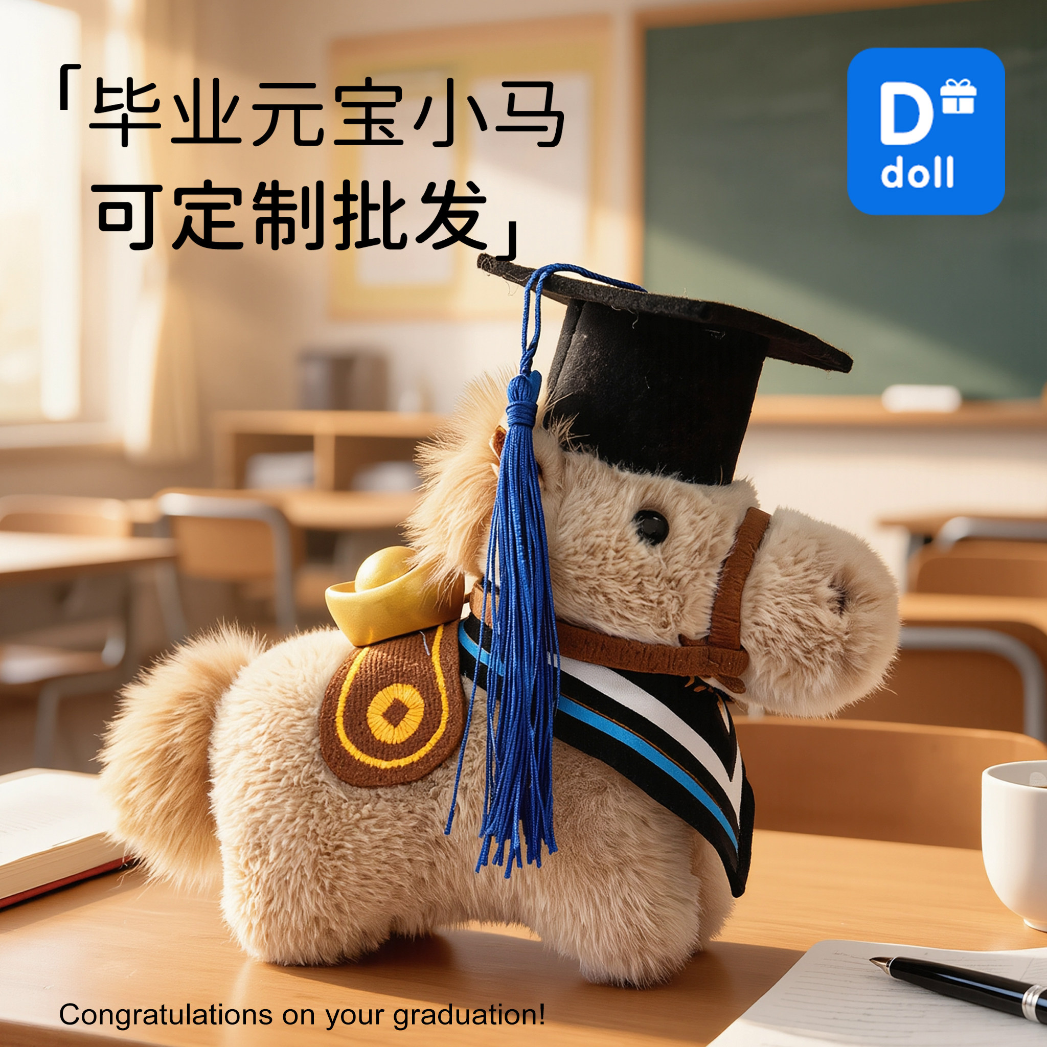现货可批发定制元宝马毕业季礼物
