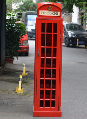 复古创意家居酒柜电话亭模型客厅酒吧咖啡厅餐厅落地摆件装饰品