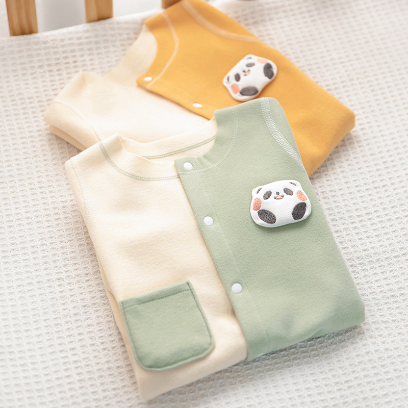 新生婴儿德绒连身衣发热春秋冬保暖衣服宝宝外出秋装睡衣内衣