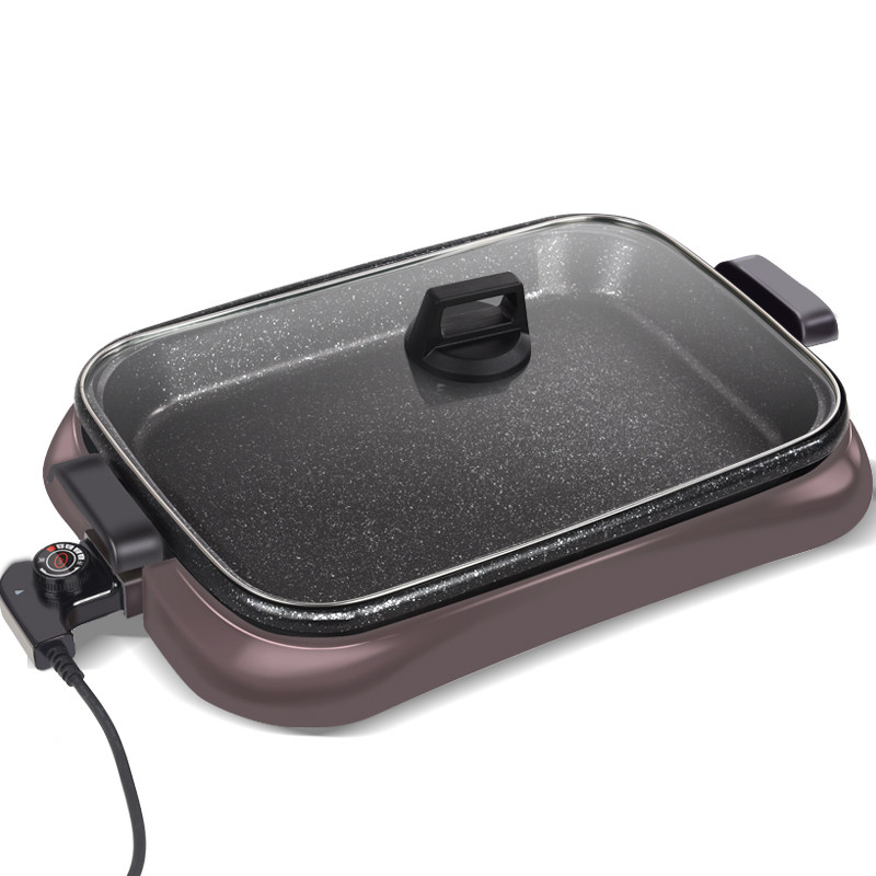 大容量电煎锅平底锅家用不粘锅多功能插电韩式烤肉电热锅电火锅