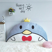 卡通毛绒公主床头靠垫皇冠大靠背儿童床头软包防碰撞无床头靠枕垫