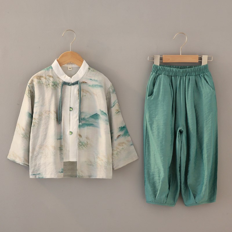 汉服男童新中式国风套装夏季儿童2024新款古装男孩春秋礼服表演服