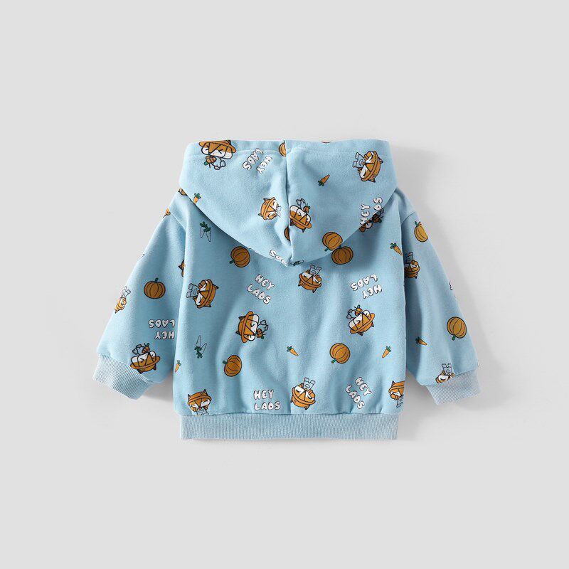 男生女生童装2024春秋款婴小童上衣儿童休闲男童宝宝针织连帽外套