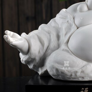 陶瓷弥勒笑佛顶天立地托手双手上举紫砂会茶所家居办公室工艺摆件