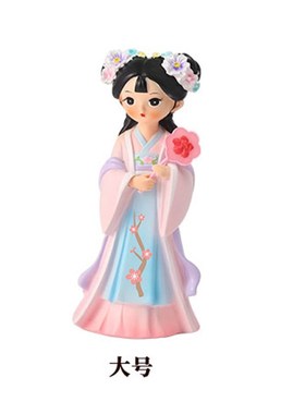 国风簪花女孩手办国潮古风美女摆件桌面展示柜装饰品汉服娃娃文创