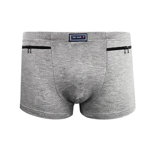 有口袋的内裤衩男士带拉链有兜防盗平角中老年人有暗袋内兜短裤头