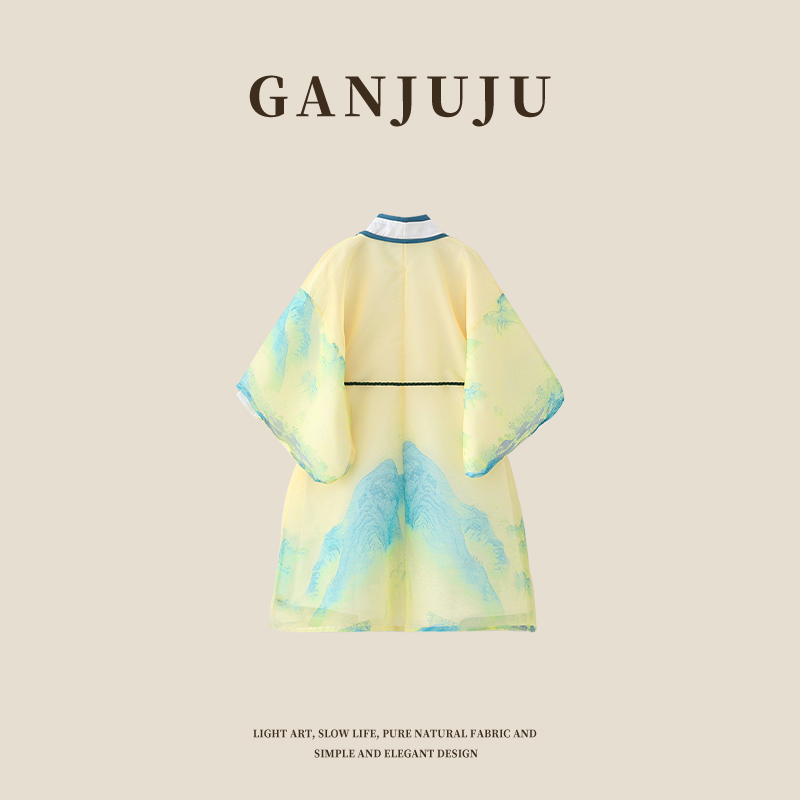 中国风男童汉服夏季薄款中小孩童唐装短袖纯棉套装宝宝古装表演服