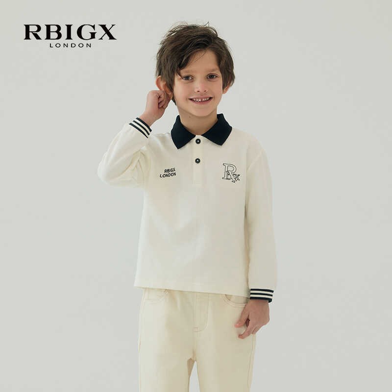 【纯棉】RBIGX瑞比克童装秋季新款洋气撞色百搭儿童POLO衫长袖T恤