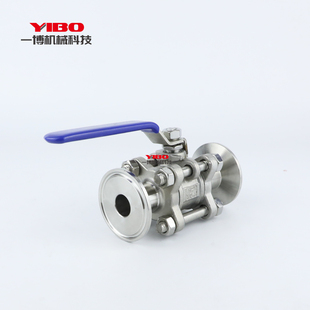 16P卡箍式 304不锈钢三片式 Q81F 球阀 316卡盘3PC手动直通阀门 快装