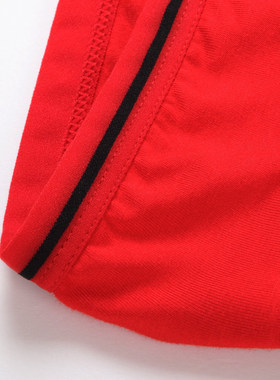 3条装本命年男士内裤平角裤大红色窄边细边内裤男四角加大码