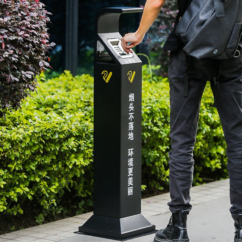 商场不锈钢烟灰柱户外烟蒂柱烟灰缸室内外座地烟灰桶灭烟垃圾桶