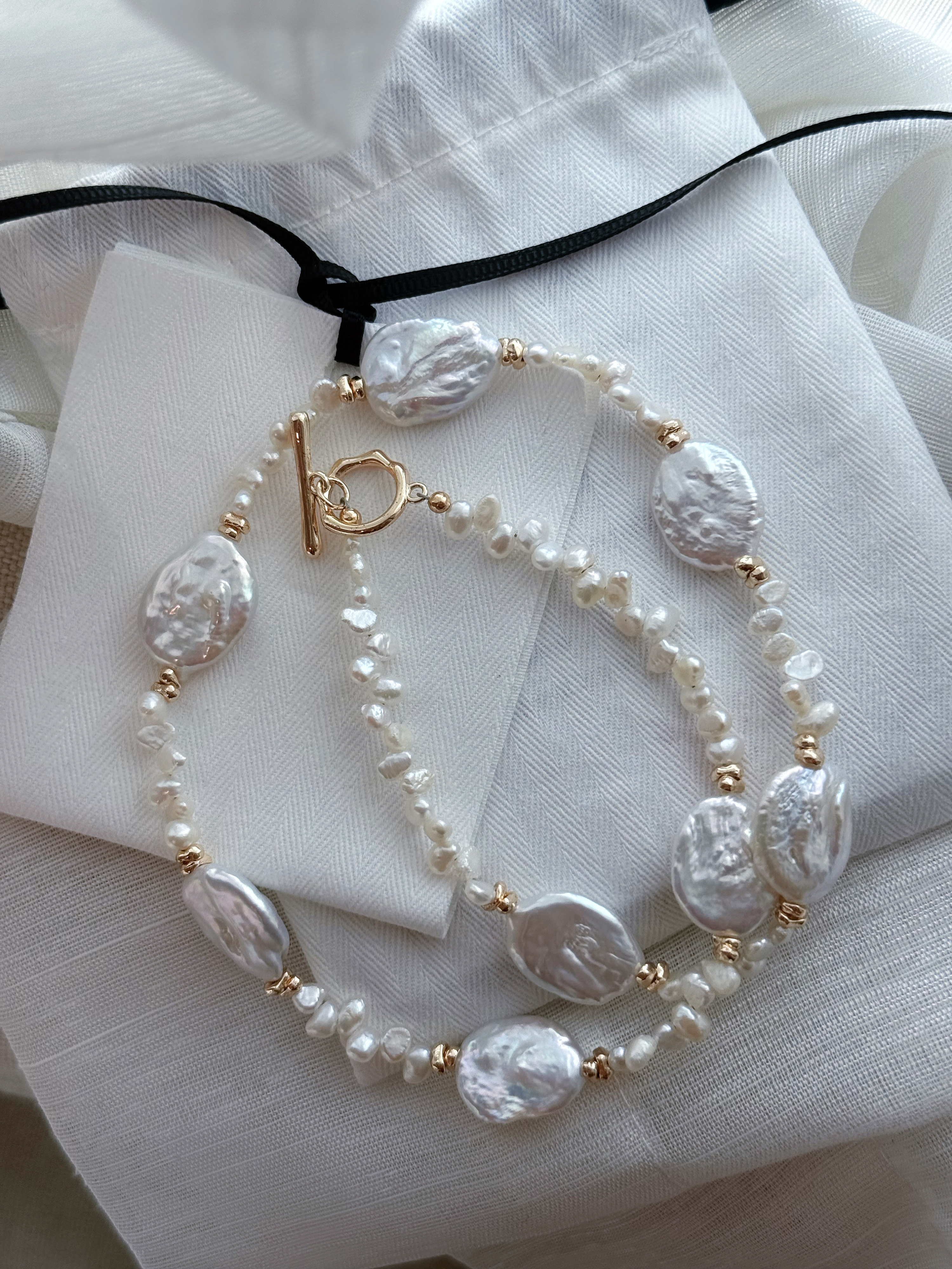 天然淡水极光巴洛克项链女轻奢小众设计感高级气质颈链ot扣头