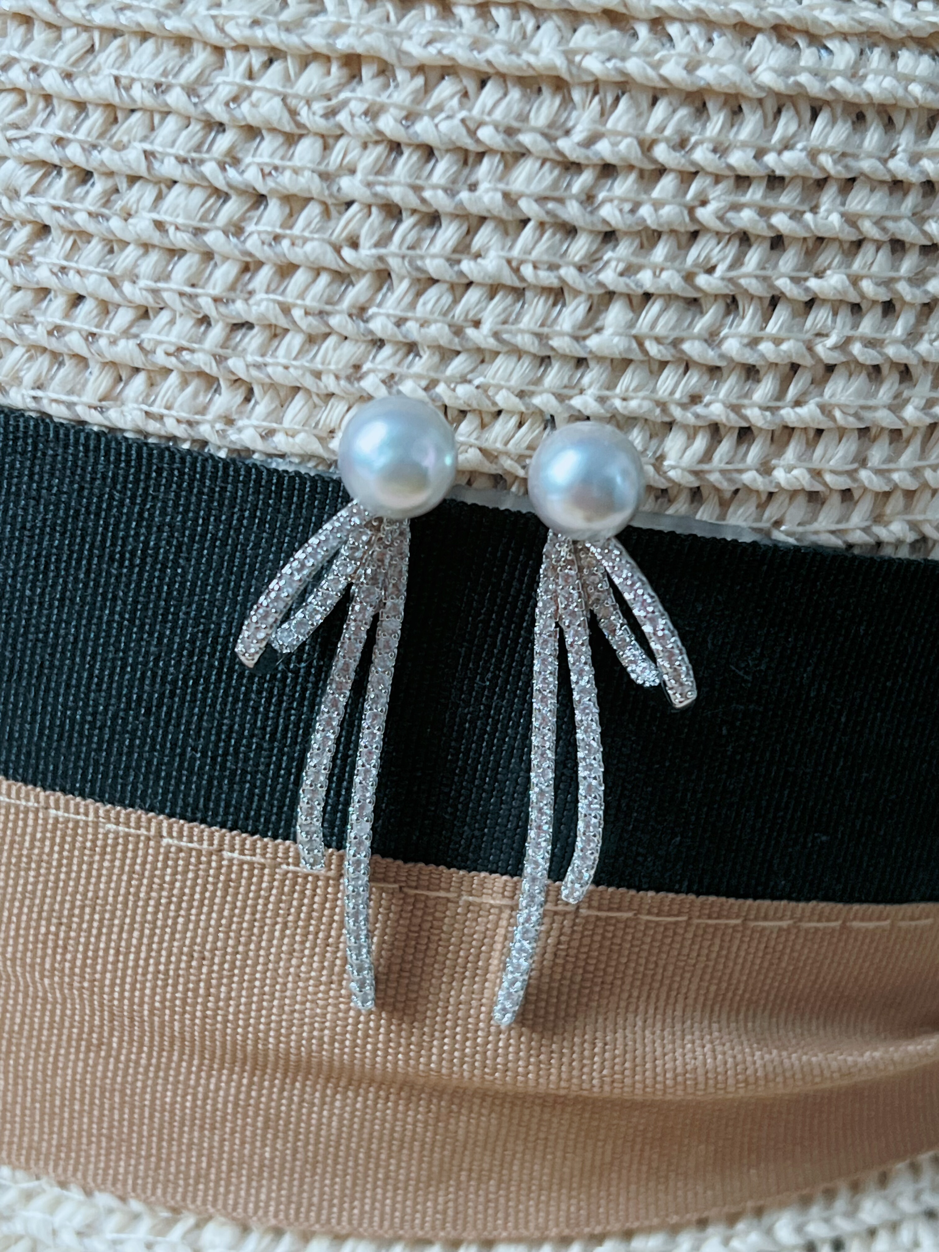 福利款天然海水真多麻珍珠蝴蝶结纯银耳钉多戴款小众轻奢气质