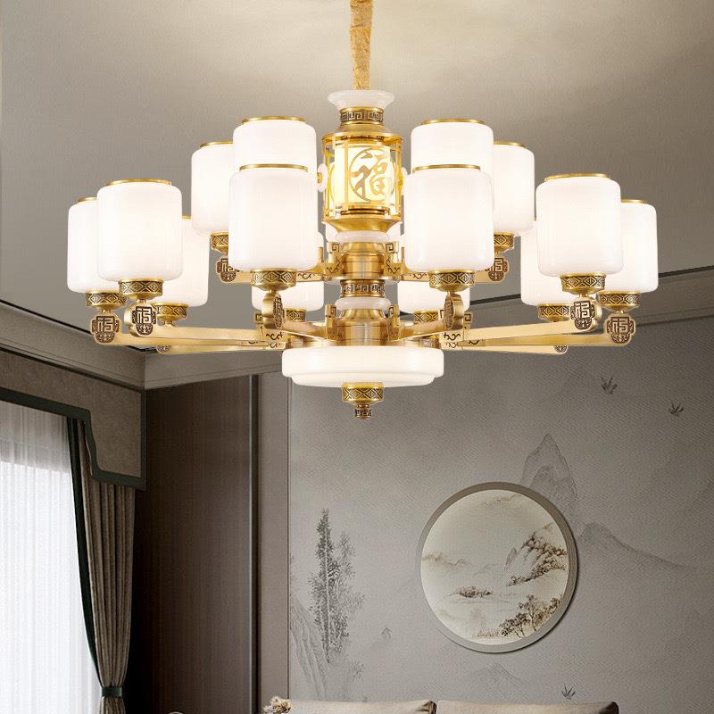 新中式全铜吊灯客厅灯餐厅卧室灯大气别墅复式楼灯具2014新款