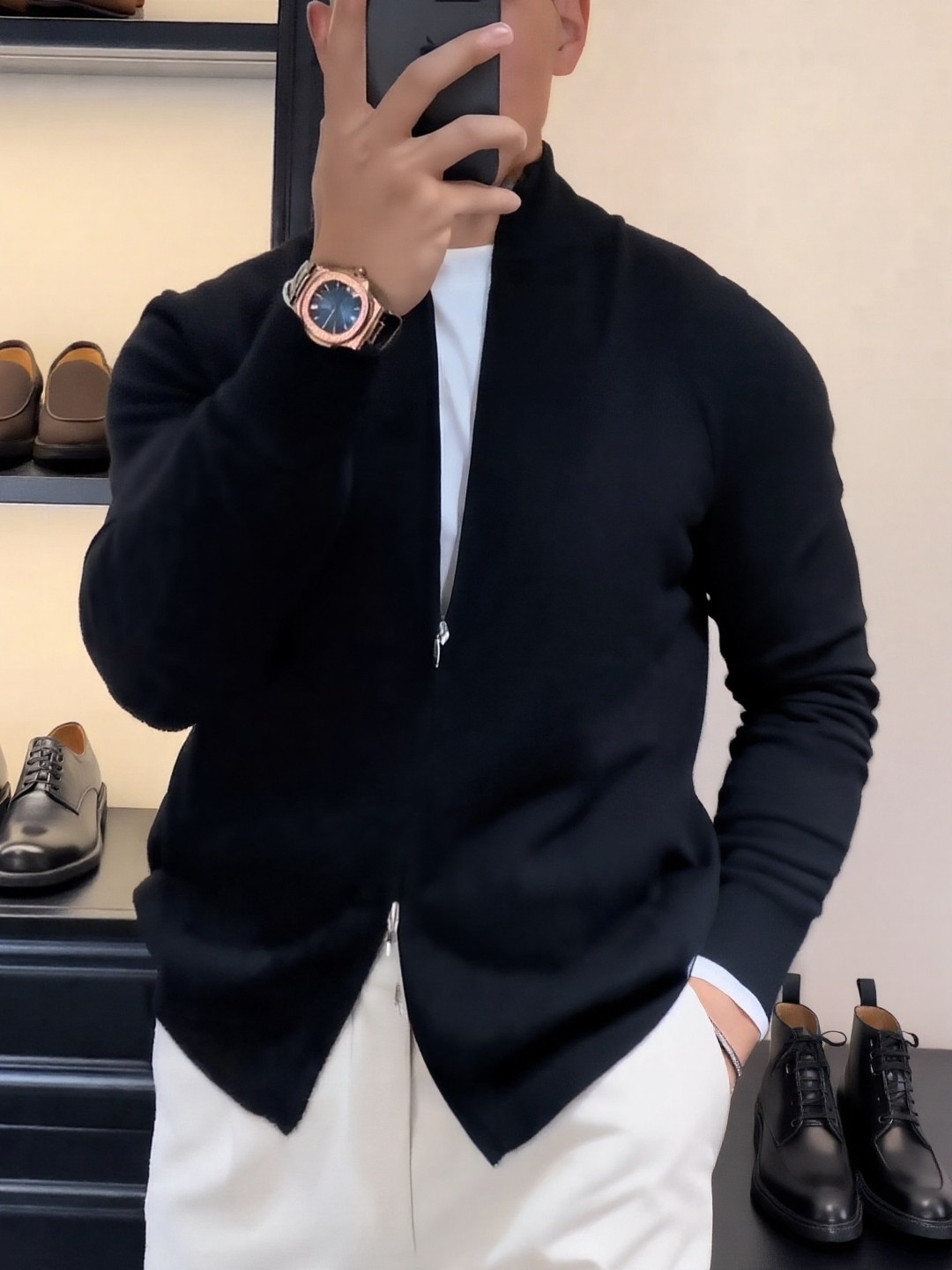 2025秋冬新款轻熟风拉炼立领针织开衫休闲百搭高级感潮牌男装上衣,男装,大码上装,淘宝优惠券,粉丝福利购,淘宝优惠卷