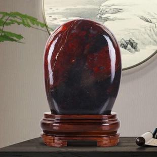 桂林鸡血石原石摆件天然玉石观赏奇石室内客厅玄关办公室靠山石头