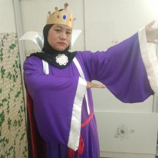 万圣节儿童坏王后演出服白雪公主恶毒继母裙子成人皇后表演服装女