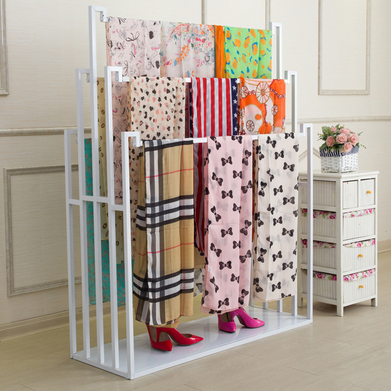 铁艺围巾架子落地式展示架服装店挂丝巾架腰带布料架裤架陈列货架