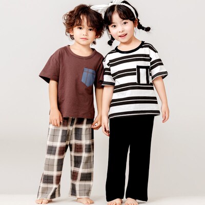 儿童短袖长裤套装睡衣男童女童家居服夏季衣服纯棉内衣宝宝空调服