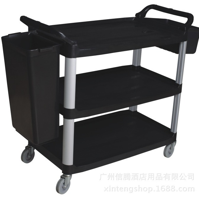 特价白云AF08162A小号带桶多用途三层手推车塑料餐盘碗碟收集车