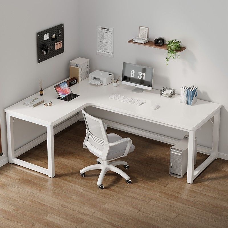 转角电脑桌竞桌双人书桌台式家用桌子组合书架卧室拐角办公桌