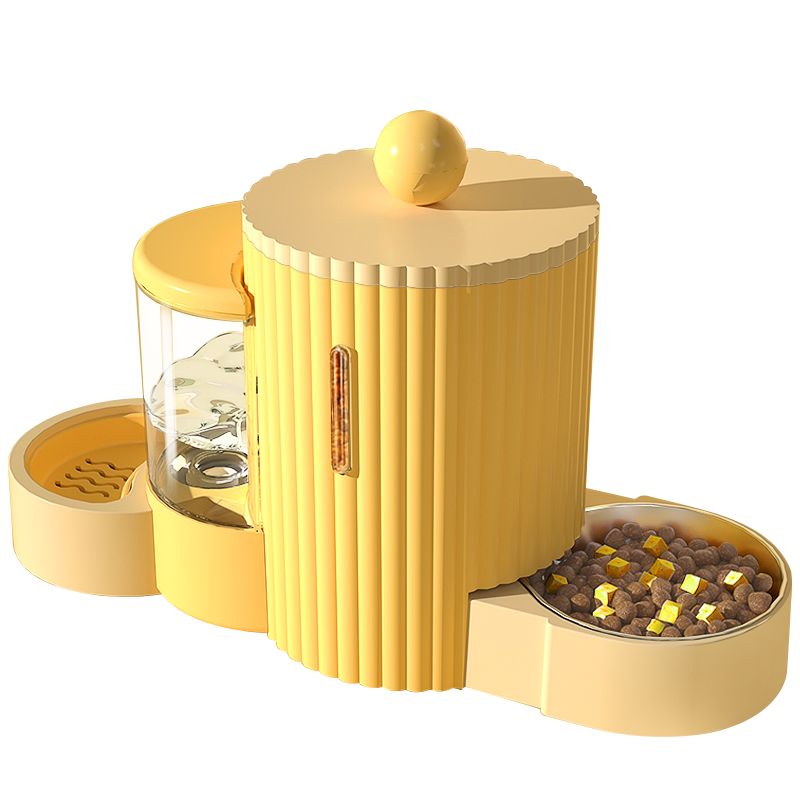 宠物狗碗狗食盆喝水一体饭盆猫狗粮水碗小型犬猫咪自动饮水喂食器