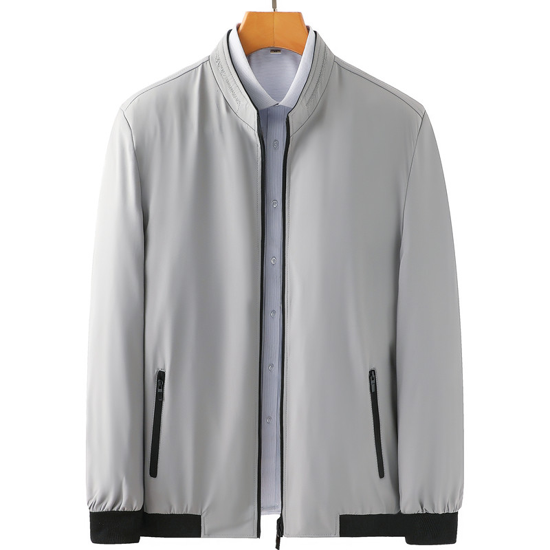 爸爸装外套夏装薄款中年男装立领夹克衫中老年人男士春秋季上衣服