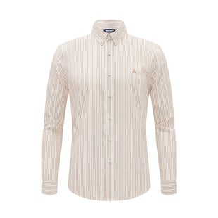 寸衫 Navigare意大利小帆船条纹衬衫 新款 秋季 卡其色休闲衬衣 男长袖