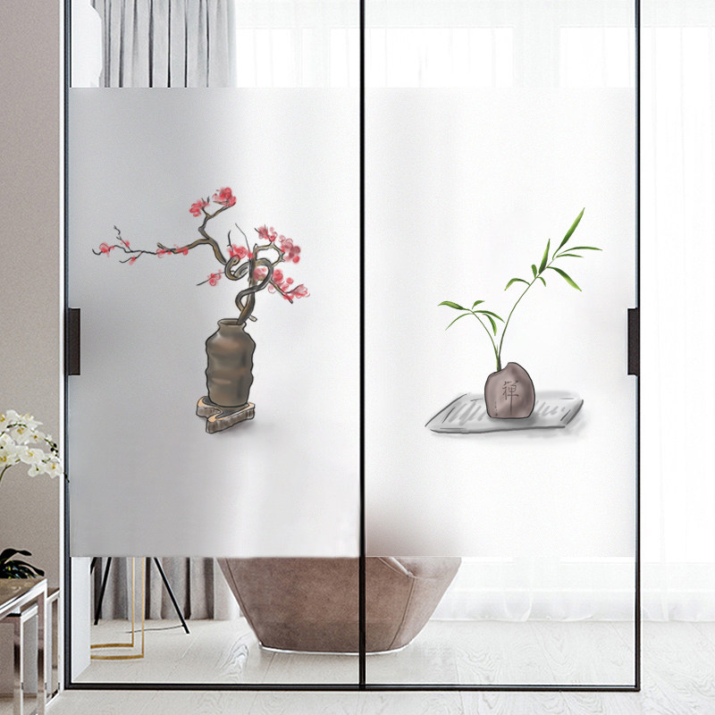 静电免胶玻璃贴纸透光餐厅移门阳台卫生间窗户防窥中式禅磨砂贴膜,家居饰品,玻璃膜/贴,淘宝优惠券,粉丝福利购,淘宝优惠卷