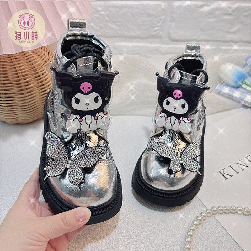 女童公主靴亮片酷洛米马丁靴儿童百搭短靴小女孩靴子皮靴秋裤单靴,童鞋/婴儿鞋/亲子鞋,皮靴,淘宝优惠券,粉丝福利购,淘宝优惠卷