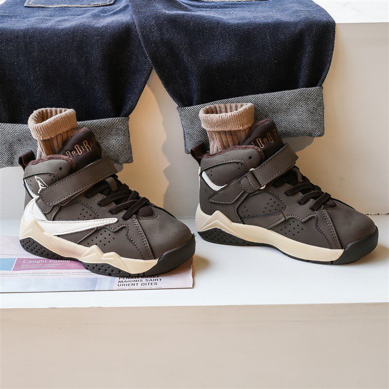 加绒童鞋亲子鞋儿童运动鞋男童鞋子2023新款板鞋女童二棉鞋篮球鞋