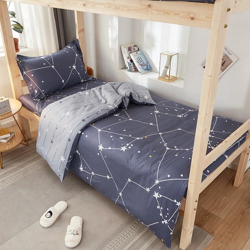 学生宿舍三件套纯棉床品单人被套床单枕套床上用品100全棉四件套