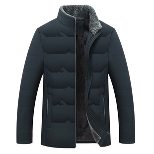 棉衣男加绒加厚爸爸装羽绒棉x服中老年人冬装外套中年父亲宽松棉