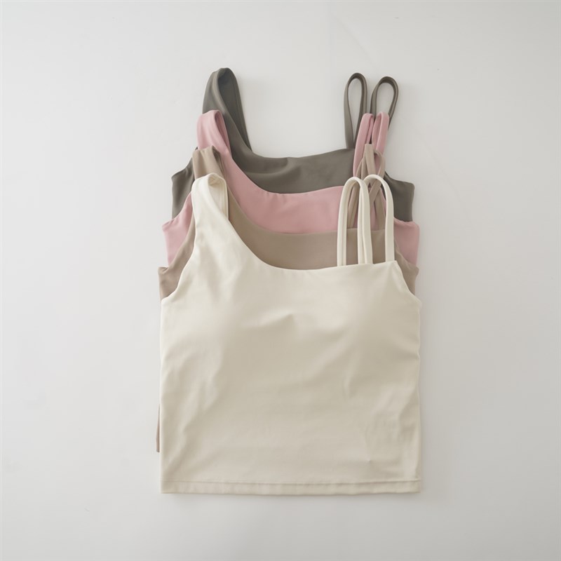 久穿无勒感~瑜伽背心女s半固定杯紧身美背运动内衣长款显瘦健身服