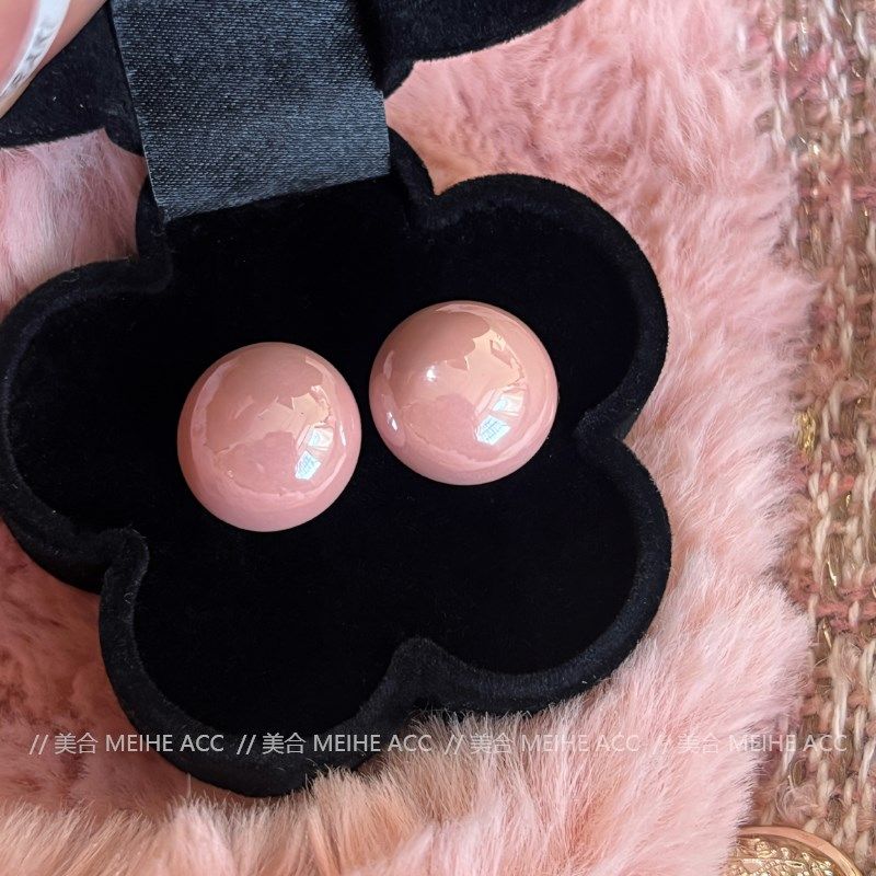 少女圆舞曲~韩版优雅柔粉色馒头珍珠耳钉法式气质圆形豆豆耳环女,饰品/流行首饰/时尚饰品新,耳钉,淘宝优惠券,粉丝福利购,淘宝优惠卷