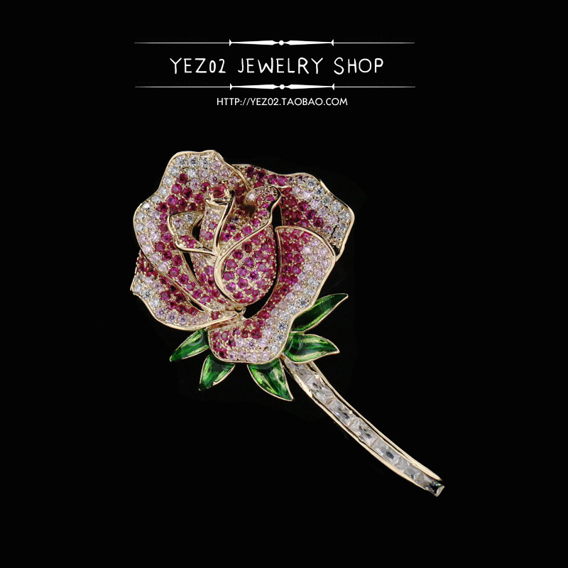 高档奢华锆石玫瑰花胸针胸花森系可爱别针装饰韩国大气领扣领针女,饰品/流行首饰/时尚饰品新,胸针,淘宝优惠券,粉丝福利购,淘宝优惠卷