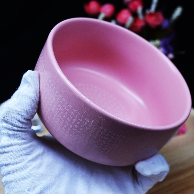 军吒利明王碗 粉色陶瓷加厚防烫悉昙梵文雕刻军荼利甘露漩拙火,饰品/流行首饰/时尚饰品新,摆件,淘宝优惠券,粉丝福利购,淘宝优惠卷