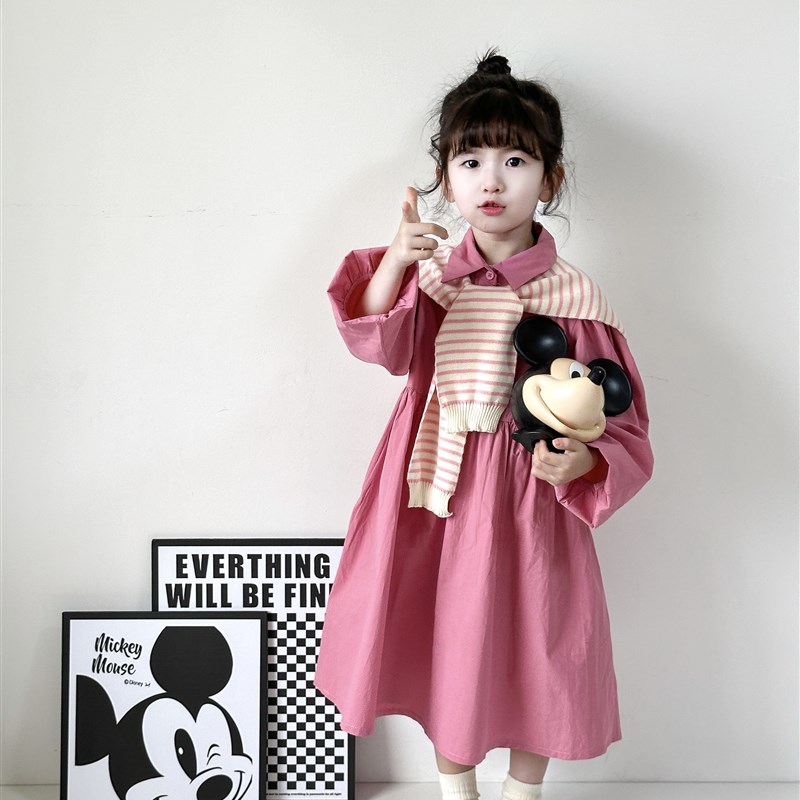 丫丫树2024新款儿童装春装3-8岁女童连衣裙棉布裙2件套女宝宝洋气