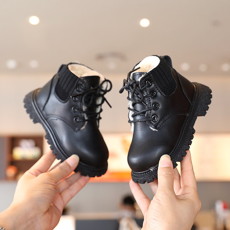 冬季新款儿童棉靴加绒宝宝鞋子男童马丁靴女童防水皮面短靴棉鞋,童鞋/婴儿鞋/亲子鞋,棉靴,淘宝优惠券,粉丝福利购,淘宝优惠卷