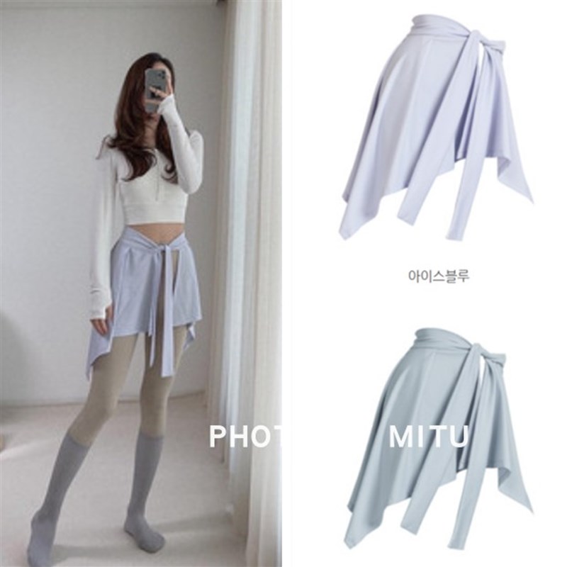 防尴尬防走光神器 瑜伽健身系带罩F衫遮臀裙速干跑步瑜伽裙罩衣