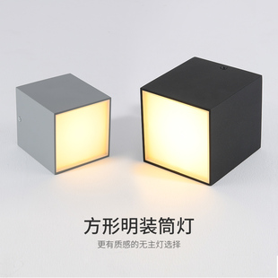 筒 极简无主灯现代简约客厅吸顶灯照明走廊过L道卧室灯具方形明装