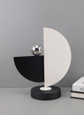 豪克家居现代简约创意金属几何半圆装饰摆件卧室客厅茶几桌面玄关