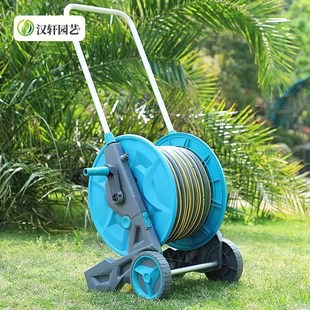 汉轩带轮家用洗j车水管车浇花喷头水管软管收纳架家用卷管器水车