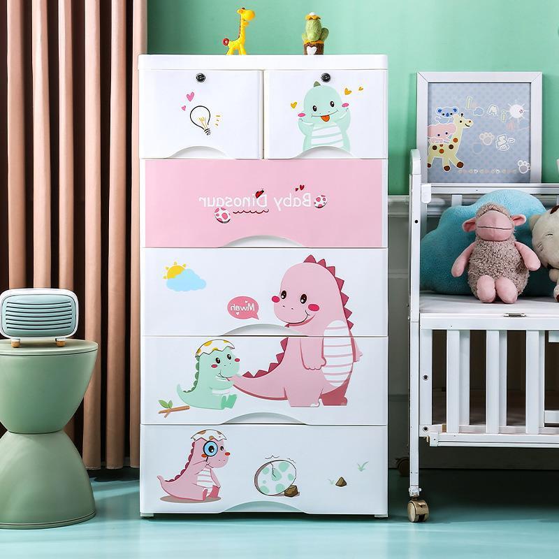卡通儿童抽屉式衣柜婴儿小柜子宝宝小衣橱塑料简易组装衣物收纳柜