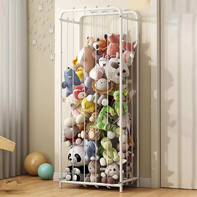 铁艺毛绒玩具收纳架弹力绳金属框架大容量玩偶置物架整理架