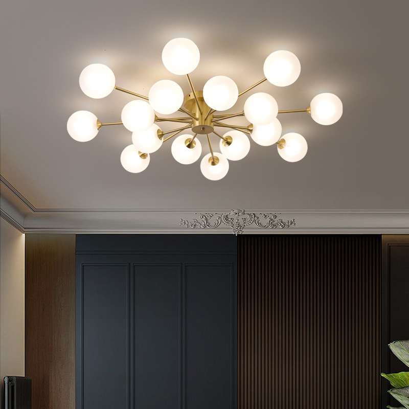 全铜魔豆极简吸顶灯大气卧室简约创意房间灯后现代轻奢客厅吸顶灯