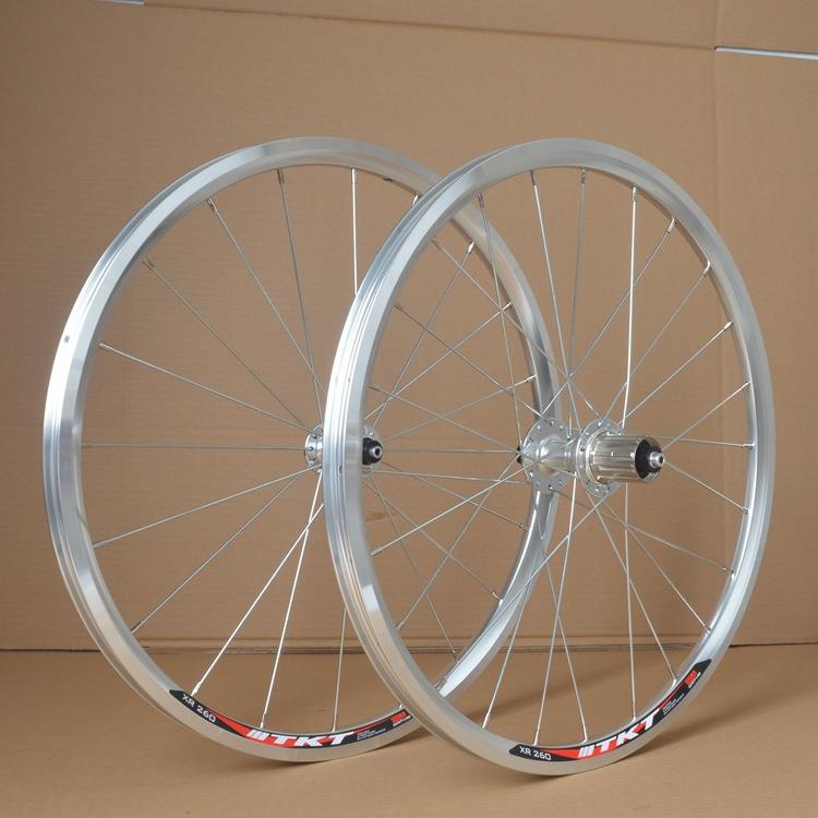 小轮径折叠车轮组451轮组4培林11速铝合金20寸406自行车银色轮组